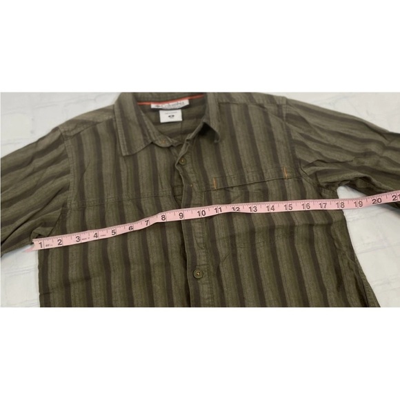 Columbia Youth Boys Longe Sleeve‎ Striped Camp Shirt Green size M Outdoors PFG - Picture 10 of 16